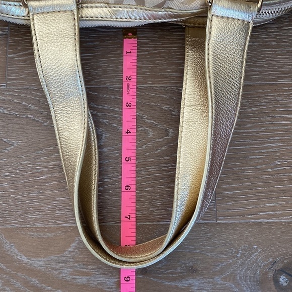 Michael Kors Monogram Handbag | Gold - Picture 5 of 11